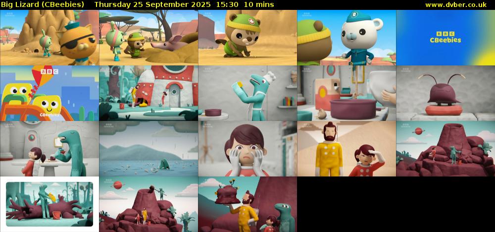 Big Lizard (CBeebies) Thursday 25 September 2025 15:30 - 15:40