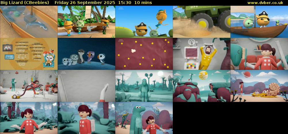 Big Lizard (CBeebies) Friday 26 September 2025 15:30 - 15:40
