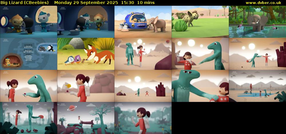 Big Lizard (CBeebies) Monday 29 September 2025 15:30 - 15:40