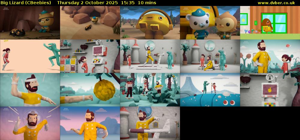 Big Lizard (CBeebies) Thursday 2 October 2025 15:35 - 15:45
