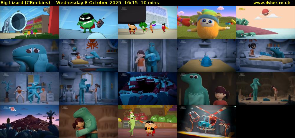Big Lizard (CBeebies) Wednesday 8 October 2025 16:15 - 16:25
