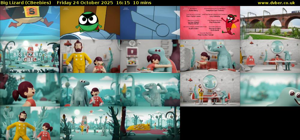 Big Lizard (CBeebies) Friday 24 October 2025 16:15 - 16:25