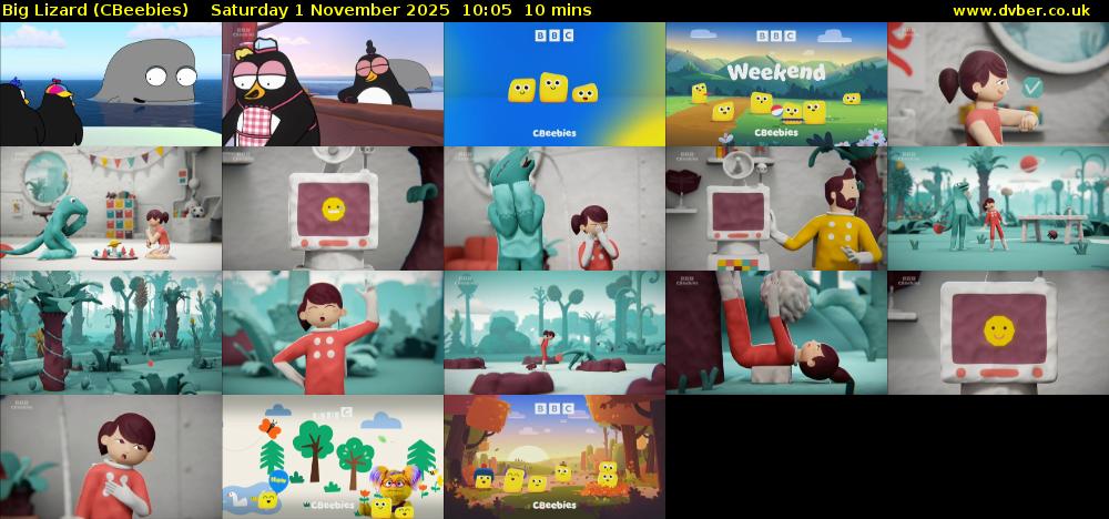 Big Lizard (CBeebies) Saturday 1 November 2025 10:05 - 10:15
