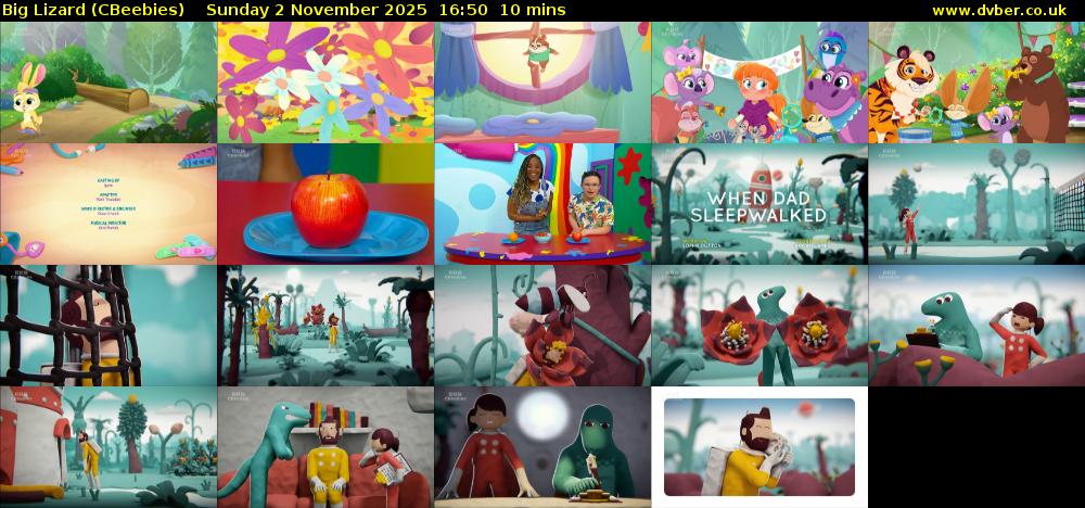 Big Lizard (CBeebies) Sunday 2 November 2025 16:50 - 17:00