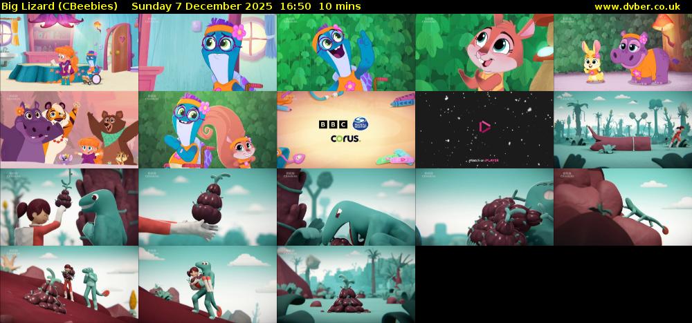 Big Lizard (CBeebies) Sunday 7 December 2025 16:50 - 17:00