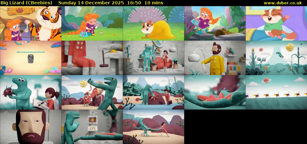 Big Lizard (CBeebies) Sunday 14 December 2025 16:50 - 17:00
