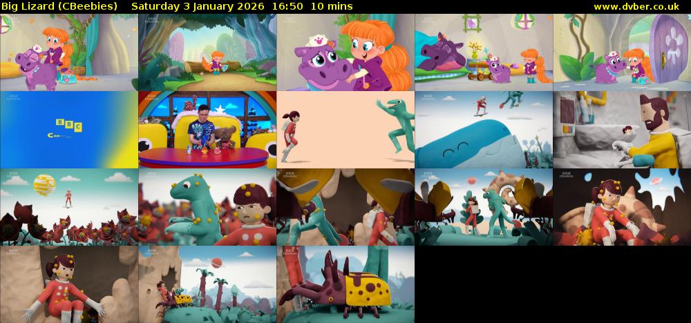 Big Lizard (CBeebies) Saturday 3 January 2026 16:50 - 17:00