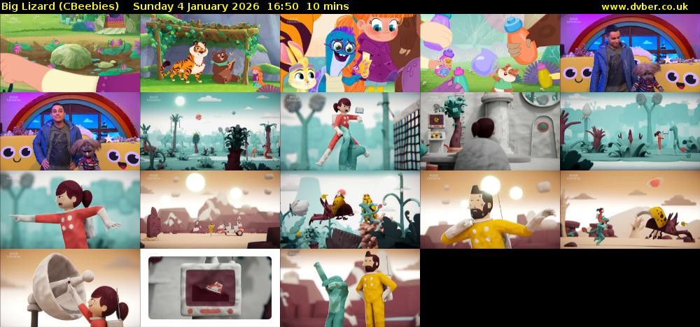 Big Lizard (CBeebies) Sunday 4 January 2026 16:50 - 17:00