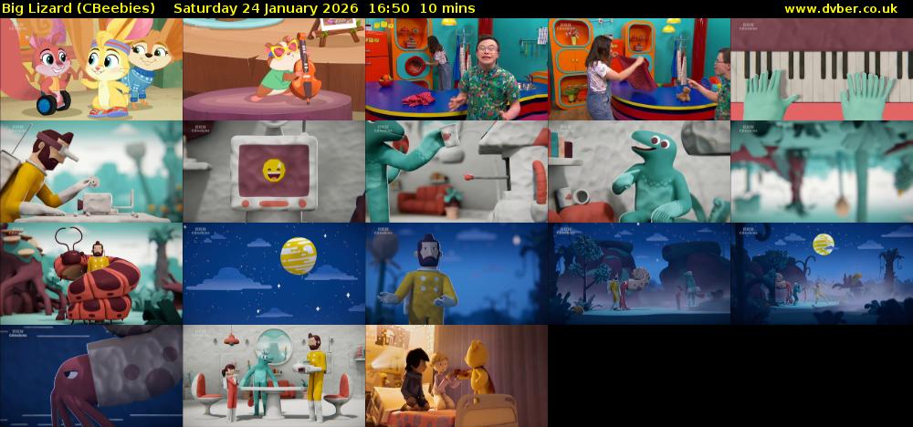 Big Lizard (CBeebies) Saturday 24 January 2026 16:50 - 17:00