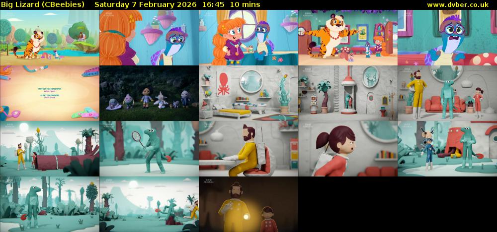 Big Lizard (CBeebies) Saturday 7 February 2026 16:45 - 16:55