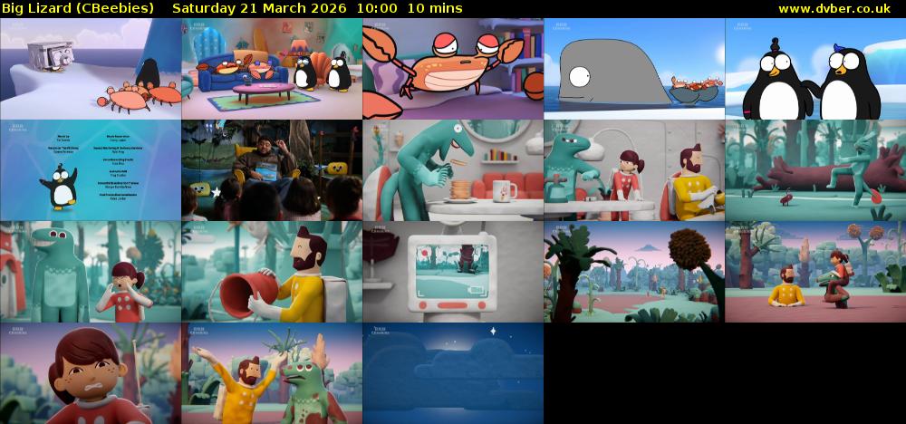 Big Lizard (CBeebies) Saturday 21 March 2026 10:00 - 10:10