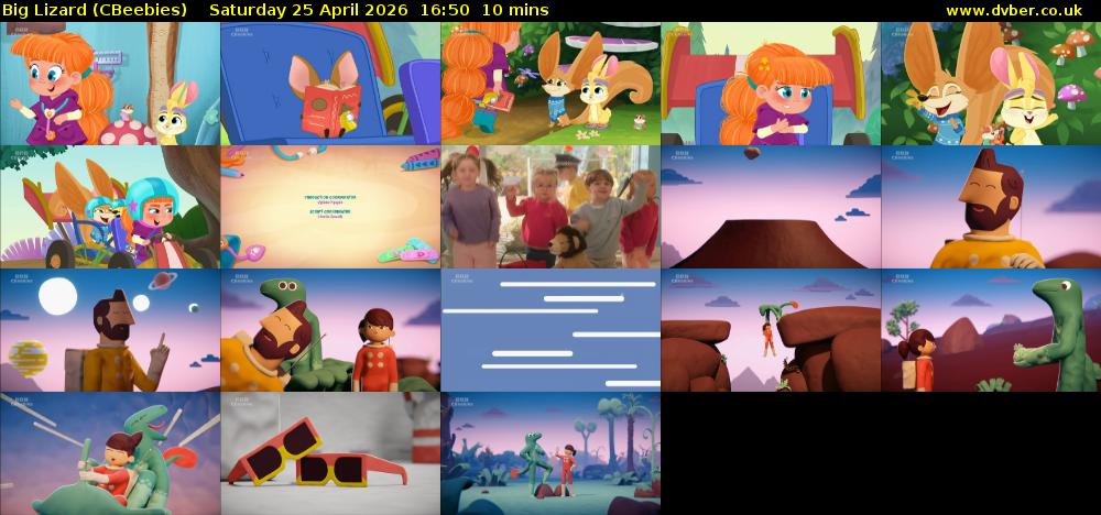 Big Lizard (CBeebies) Saturday 25 April 2026 16:50 - 17:00