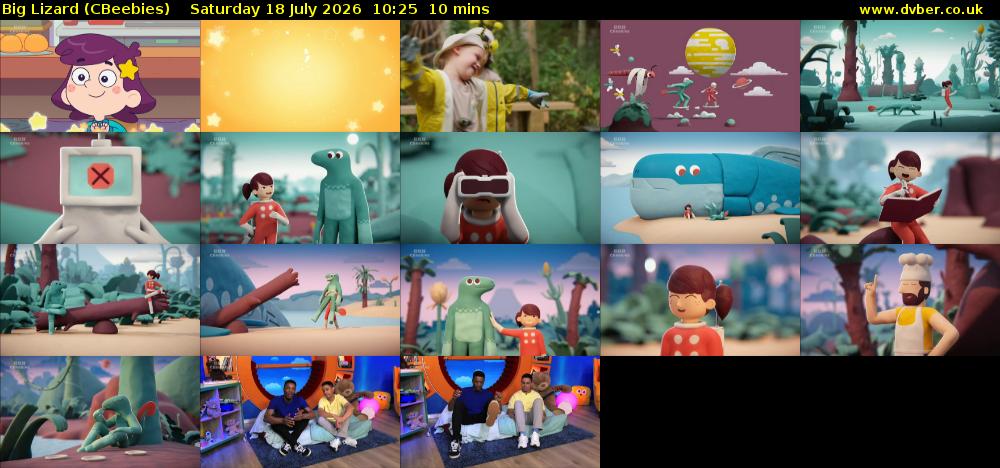Big Lizard (CBeebies) Saturday 18 July 2026 10:25 - 10:35