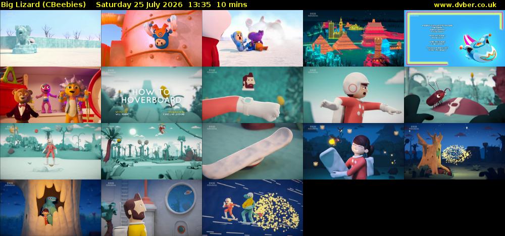 Big Lizard (CBeebies) Saturday 25 July 2026 13:35 - 13:45