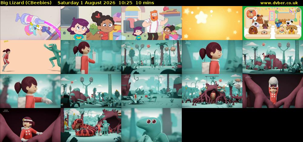 Big Lizard (CBeebies) Saturday 1 August 2026 10:25 - 10:35