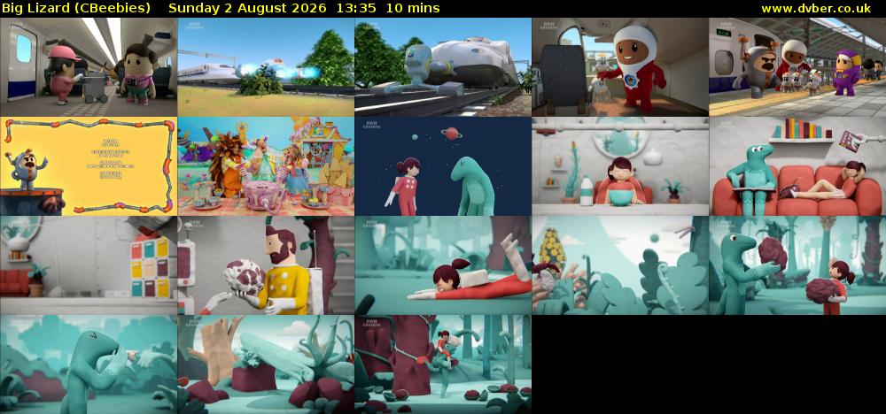 Big Lizard (CBeebies) Sunday 2 August 2026 13:35 - 13:45
