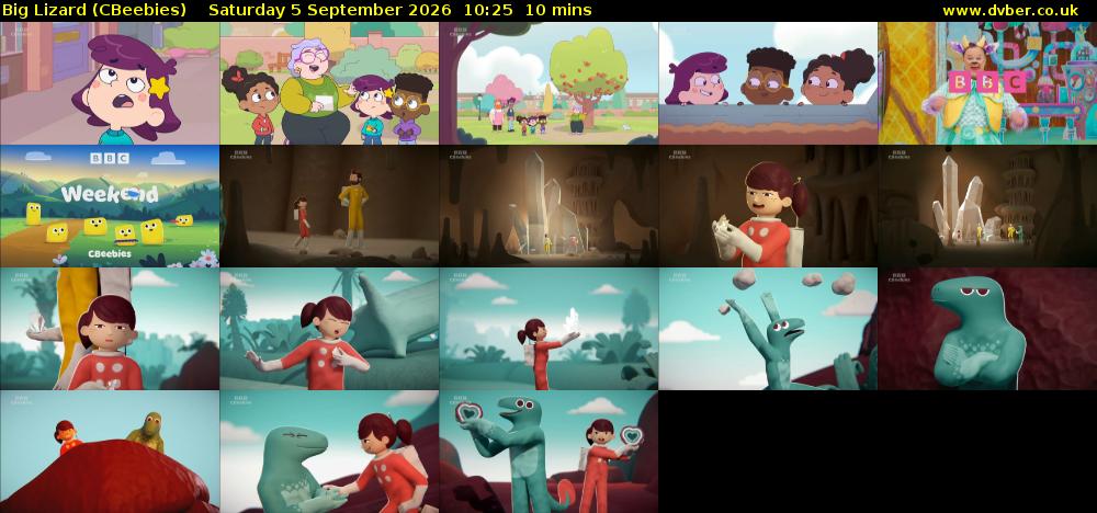 Big Lizard (CBeebies) Saturday 5 September 2026 10:25 - 10:35