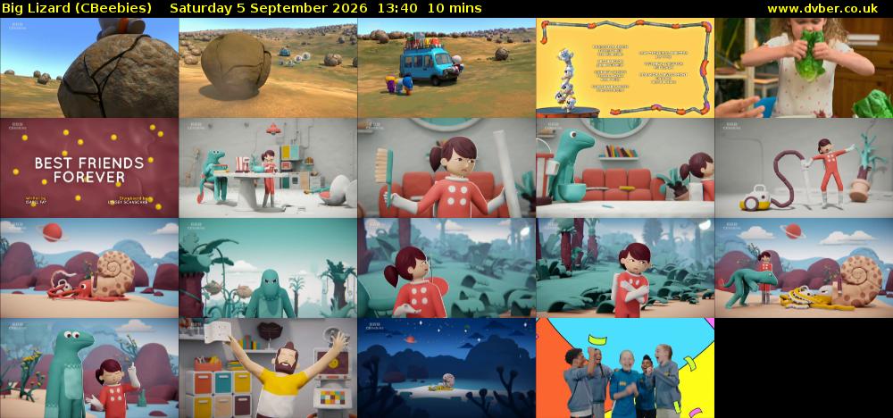 Big Lizard (CBeebies) Saturday 5 September 2026 13:40 - 13:50