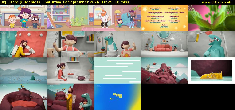Big Lizard (CBeebies) Saturday 12 September 2026 10:25 - 10:35