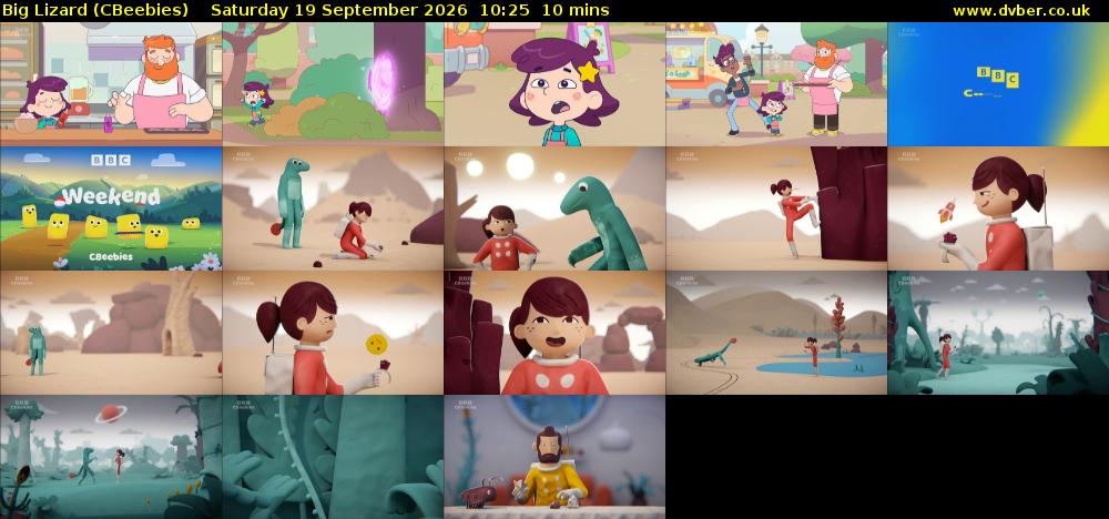 Big Lizard (CBeebies) Saturday 19 September 2026 10:25 - 10:35