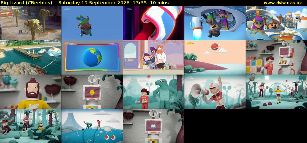 Big Lizard (CBeebies) Saturday 19 September 2026 13:35 - 13:45
