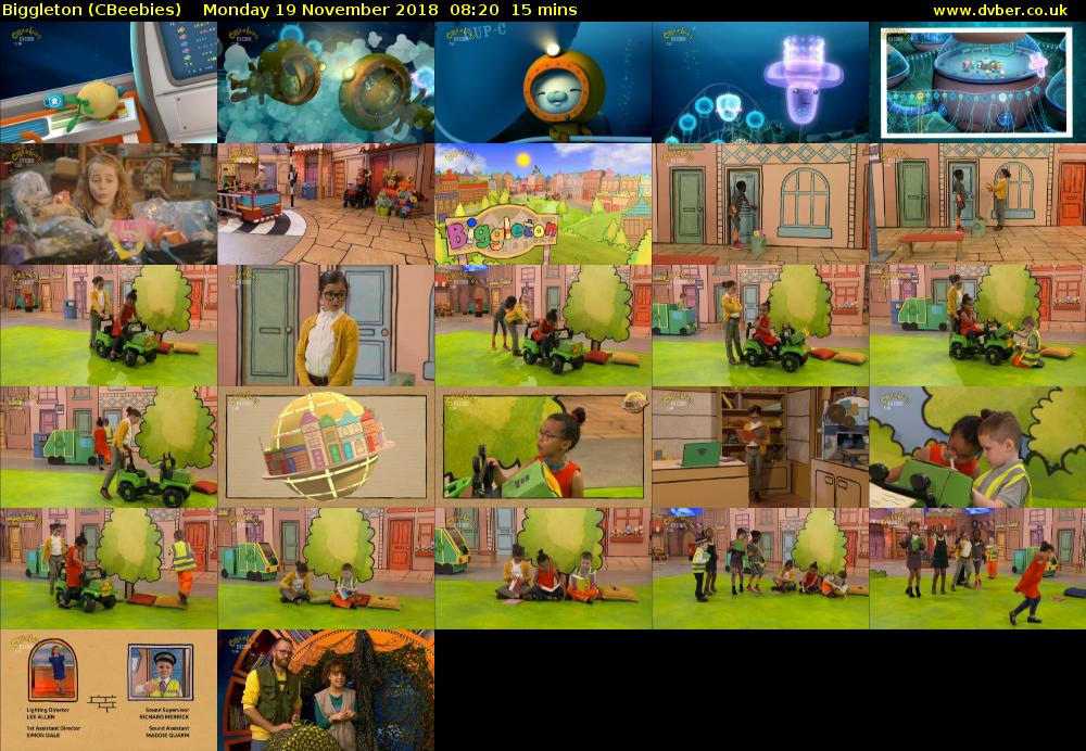 Biggleton (CBeebies) Monday 19 November 2018 08:20 - 08:35