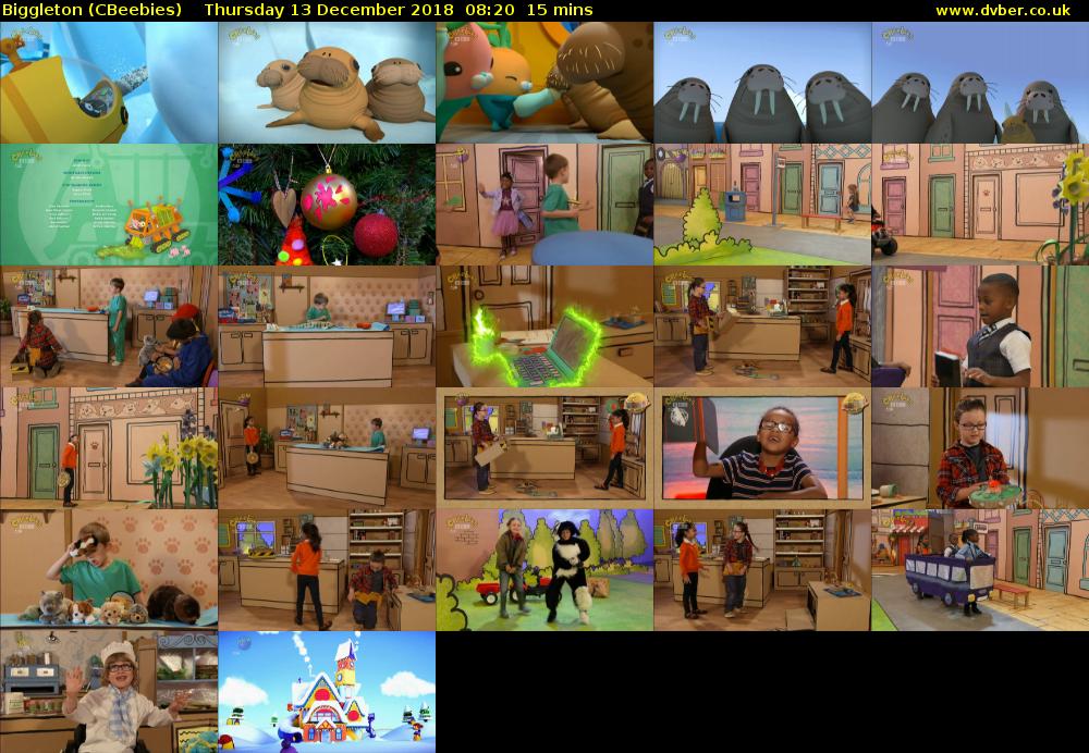 Biggleton (CBeebies) Thursday 13 December 2018 08:20 - 08:35