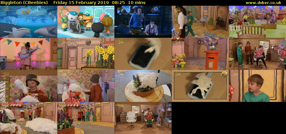 Biggleton (CBeebies) Friday 15 February 2019 08:25 - 08:35