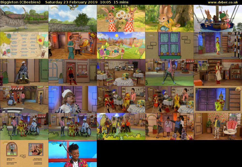 Biggleton (CBeebies) Saturday 23 February 2019 10:05 - 10:20