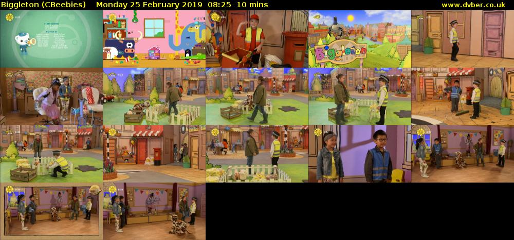 Biggleton (CBeebies) Monday 25 February 2019 08:25 - 08:35