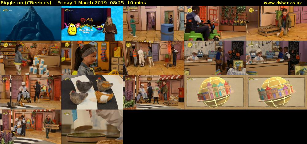 Biggleton (CBeebies) Friday 1 March 2019 08:25 - 08:35