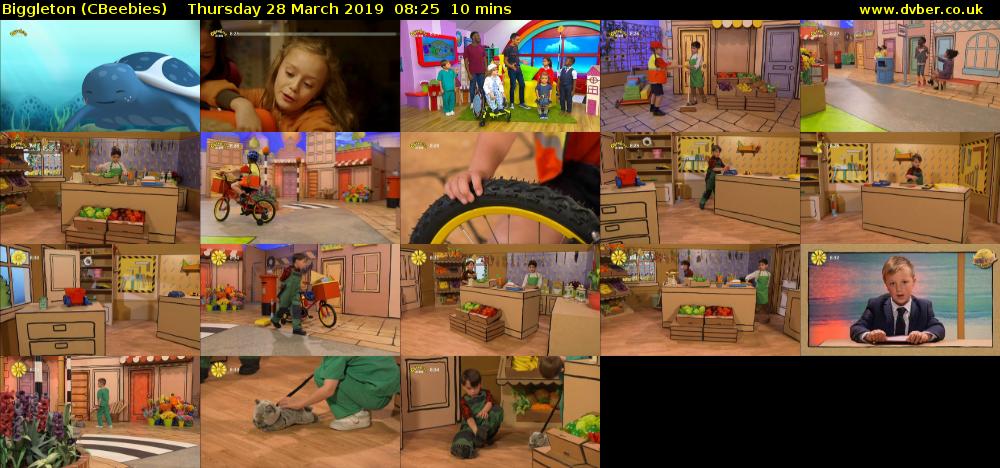 Biggleton (CBeebies) Thursday 28 March 2019 08:25 - 08:35