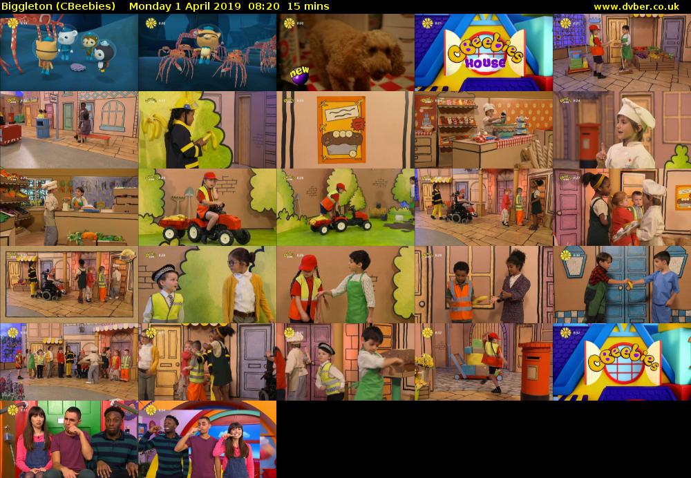 Biggleton (CBeebies) Monday 1 April 2019 08:20 - 08:35