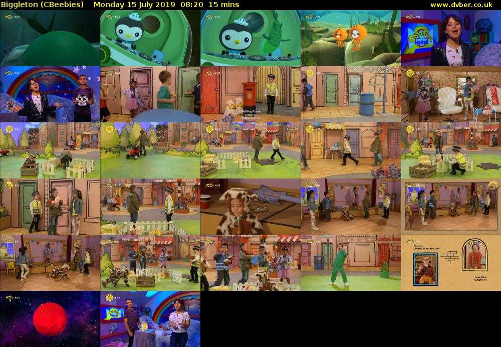 Biggleton (CBeebies) Monday 15 July 2019 08:20 - 08:35