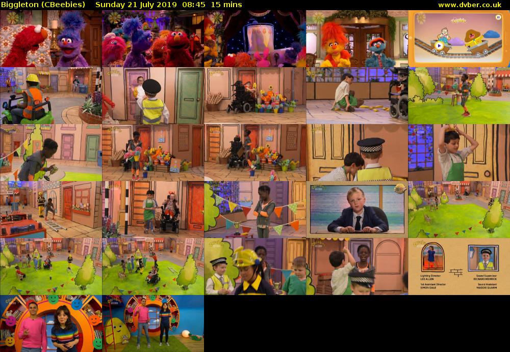 Biggleton (CBeebies) Sunday 21 July 2019 08:45 - 09:00