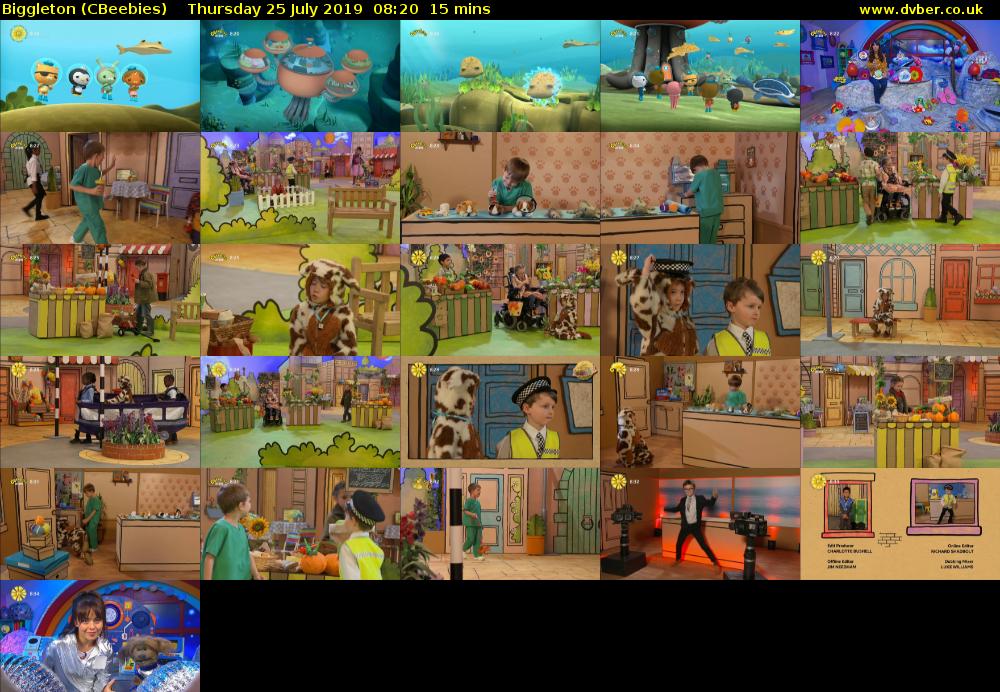 Biggleton (CBeebies) Thursday 25 July 2019 08:20 - 08:35