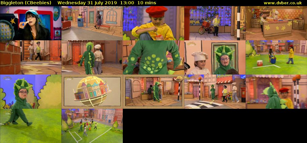 Biggleton (CBeebies) Wednesday 31 July 2019 13:00 - 13:10
