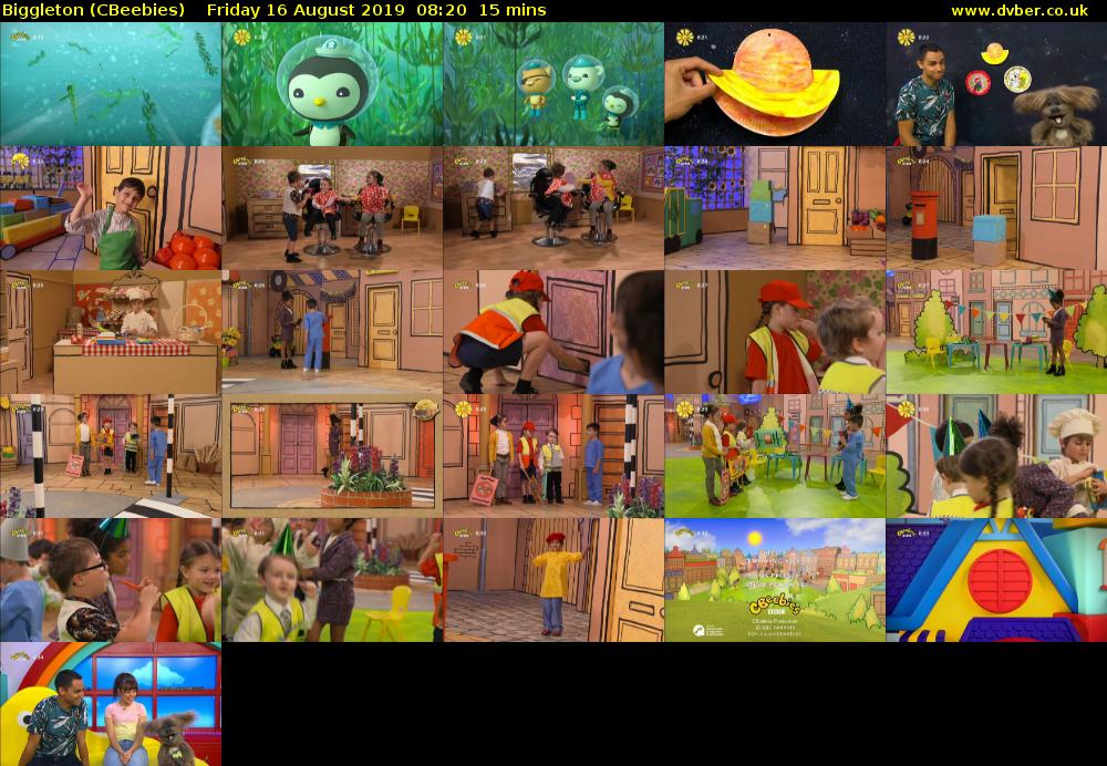 Biggleton (CBeebies) Friday 16 August 2019 08:20 - 08:35