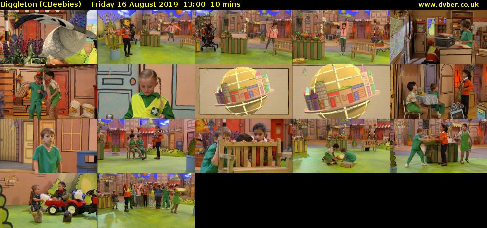 Biggleton (CBeebies) Friday 16 August 2019 13:00 - 13:10