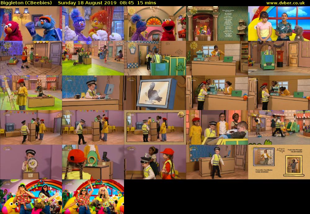 Biggleton (CBeebies) Sunday 18 August 2019 08:45 - 09:00