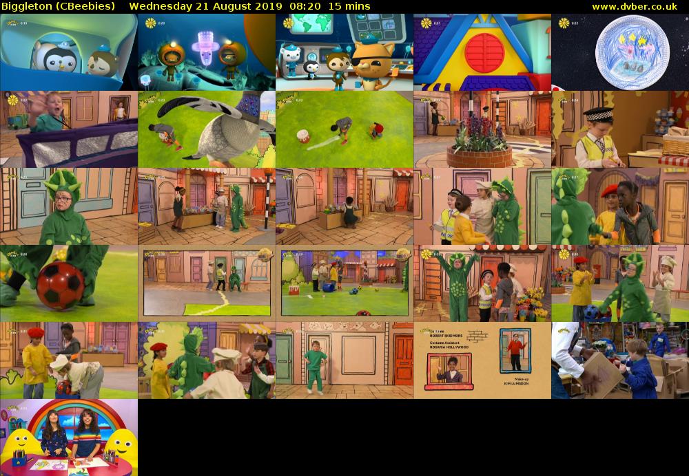 Biggleton (CBeebies) Wednesday 21 August 2019 08:20 - 08:35