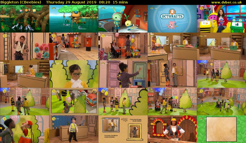 Biggleton (CBeebies) Thursday 29 August 2019 08:20 - 08:35