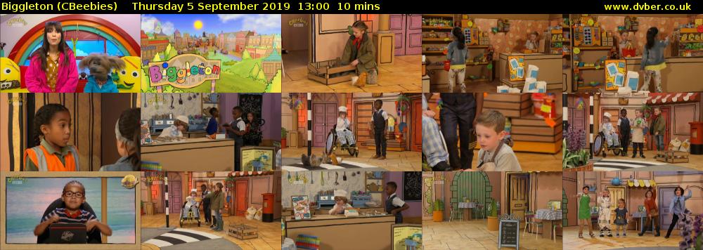 Biggleton (CBeebies) Thursday 5 September 2019 13:00 - 13:10