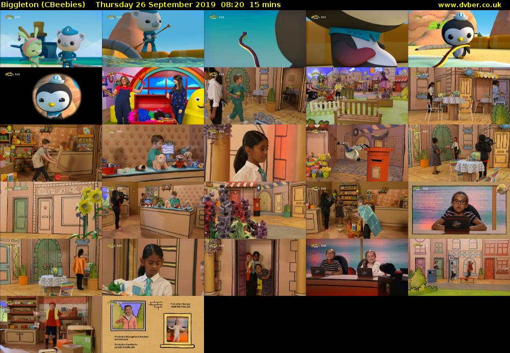 Biggleton (CBeebies) Thursday 26 September 2019 08:20 - 08:35