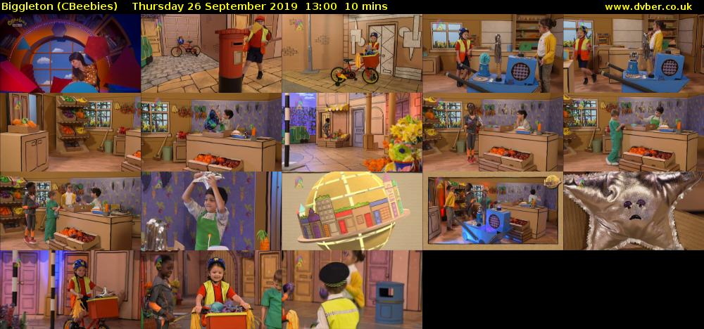 Biggleton (CBeebies) Thursday 26 September 2019 13:00 - 13:10