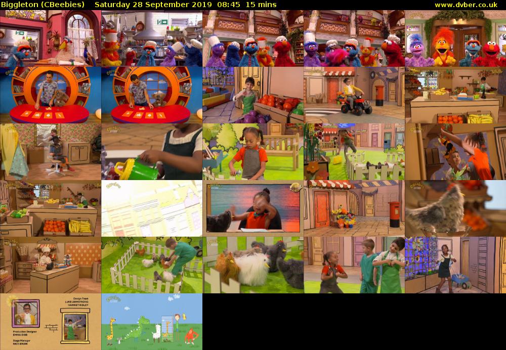 Biggleton (CBeebies) Saturday 28 September 2019 08:45 - 09:00