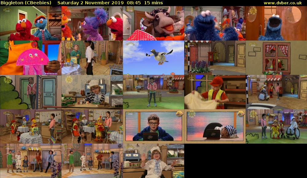 Biggleton (CBeebies) Saturday 2 November 2019 08:45 - 09:00