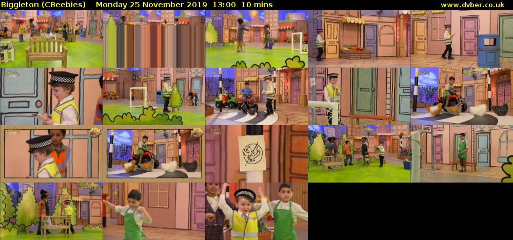 Biggleton (CBeebies) Monday 25 November 2019 13:00 - 13:10
