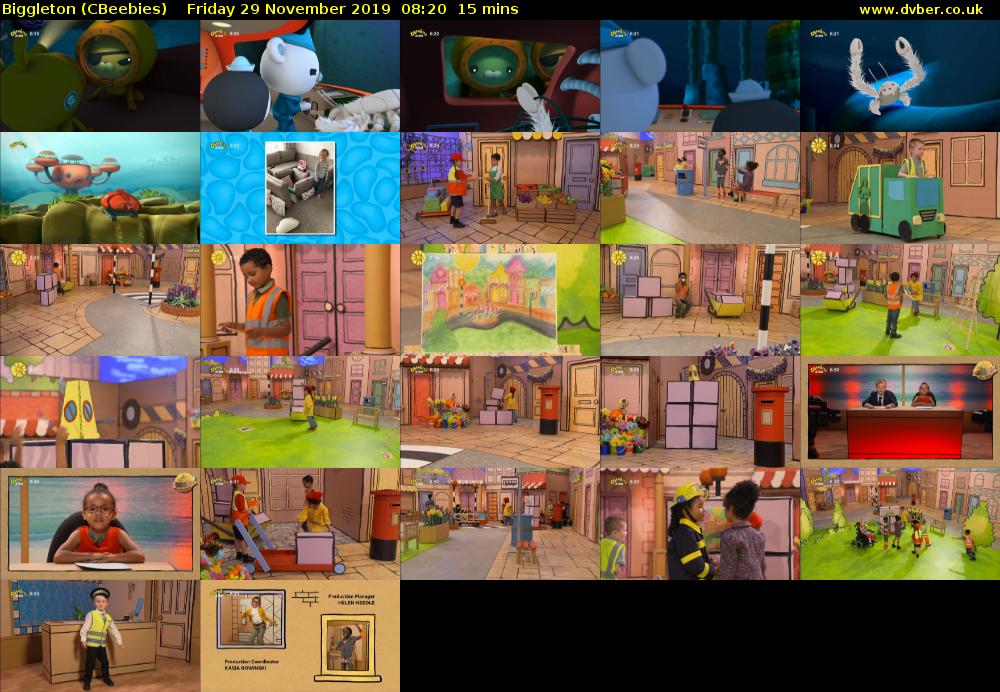 Biggleton (CBeebies) Friday 29 November 2019 08:20 - 08:35