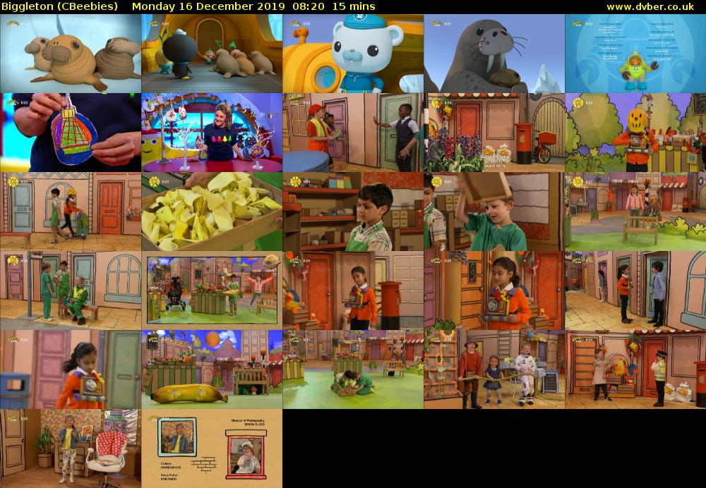 Biggleton (CBeebies) Monday 16 December 2019 08:20 - 08:35